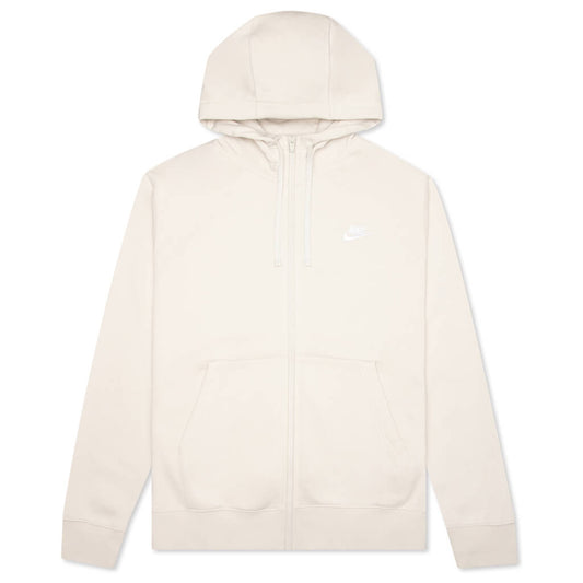 Sportswear Club Fleece Full-Zip Hoodie - Light Bone/White