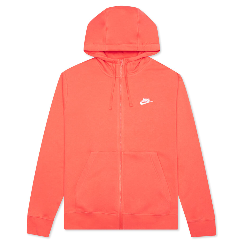 Sportswear Club Fleece Full-Zip Hoodie - Magic Ember/White