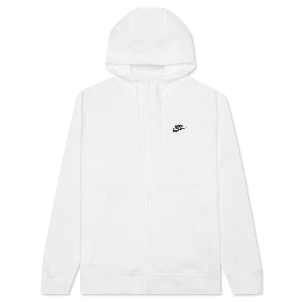Sportswear Club Fleece Full Zip Hoodie - White/Black