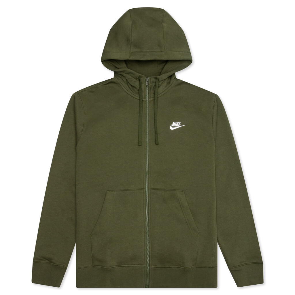 Sportswear Club Fleece Full-Zip Hoodie - Rough Green/White