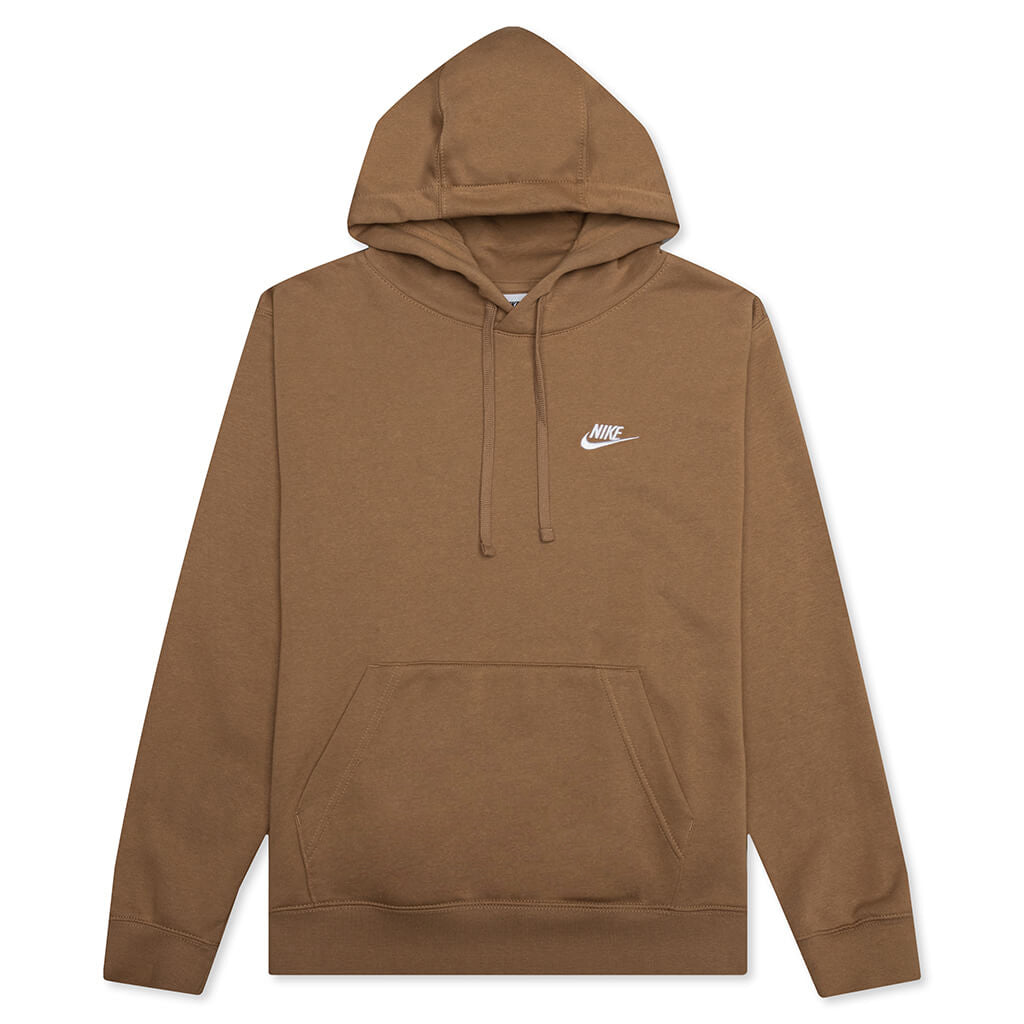 Sportswear Club Fleece Pullover Hoodie - Dark Driftwood/White