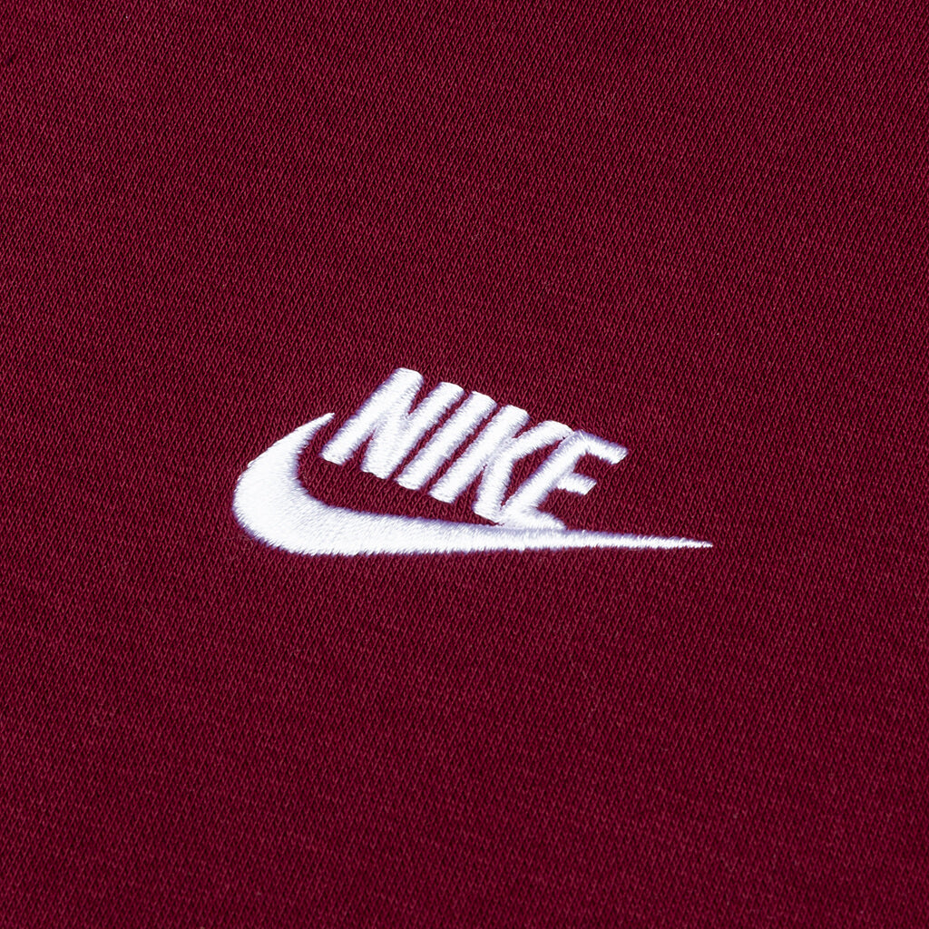 Sportswear Club Fleece Pullover Hoodie - Dark Beetroot/White