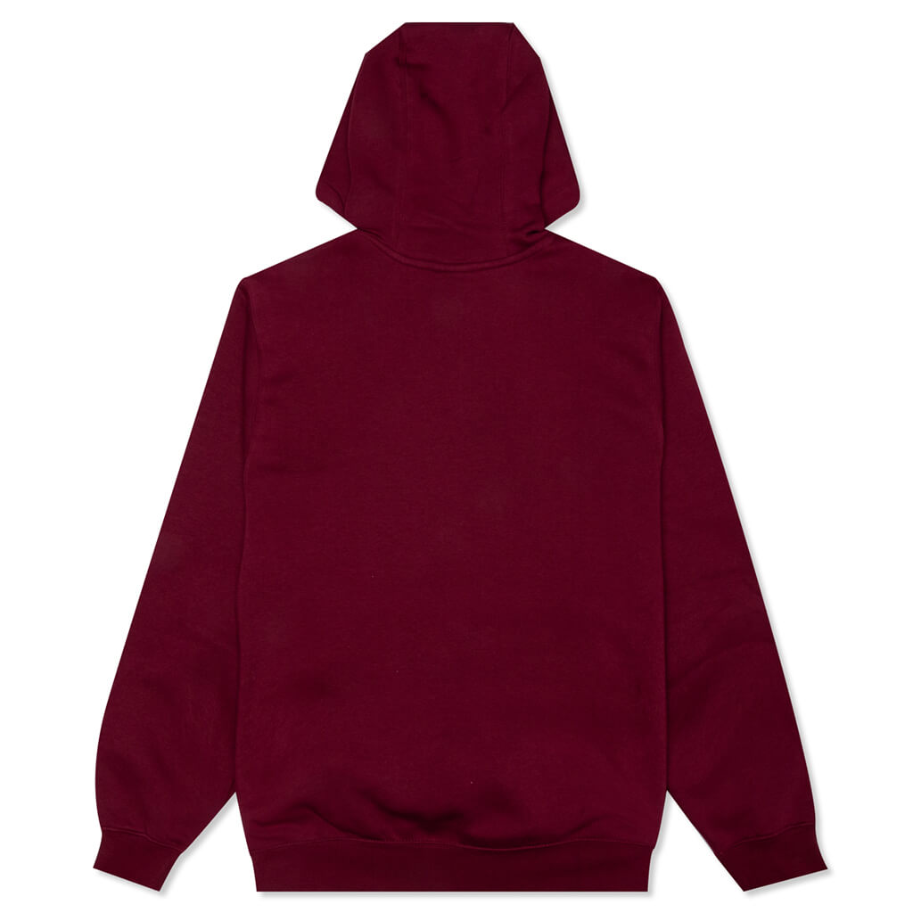 Sportswear Club Fleece Pullover Hoodie - Dark Beetroot/White