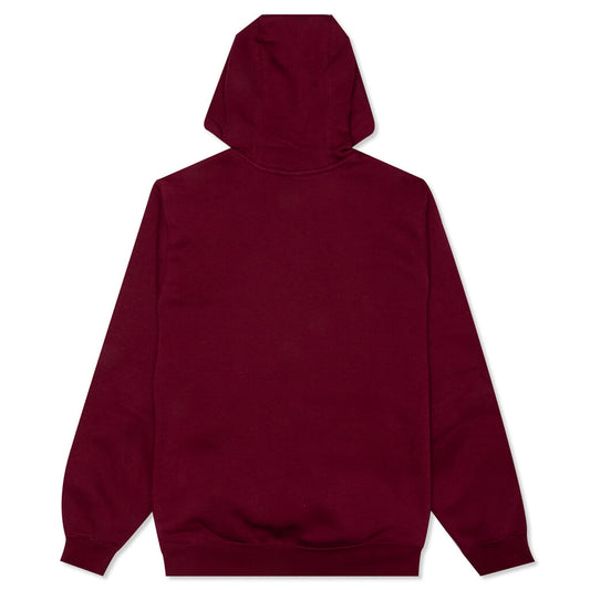 Sportswear Club Fleece Pullover Hoodie - Dark Beetroot/White