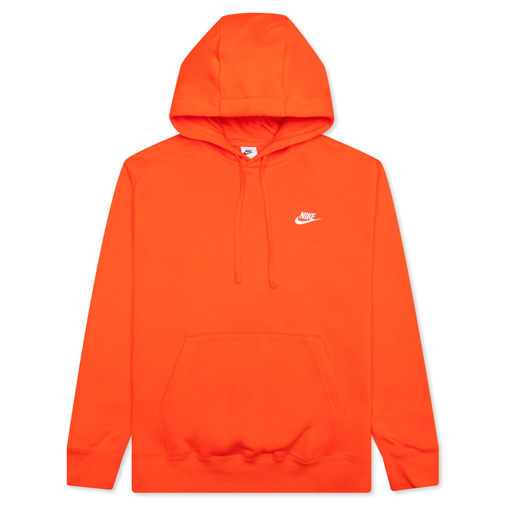 Sportswear Club Fleece Pullover Hoodie - Team Orange/Team Orange/White