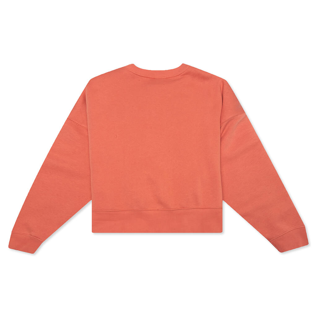 Sportswear Collection Essentials Women's Oversized Fleece Crew Sweatshirt - Madder Root/White