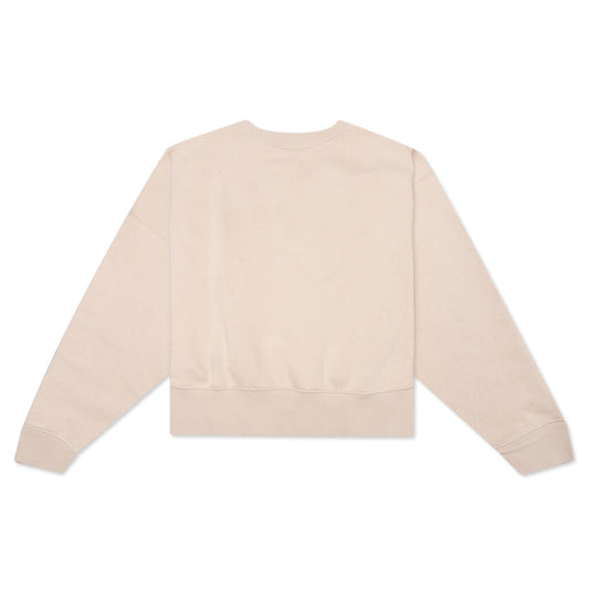 Sportswear Collection Essentials Women's Oversized Fleece Crew Sweatshirt - Sanddrift/White