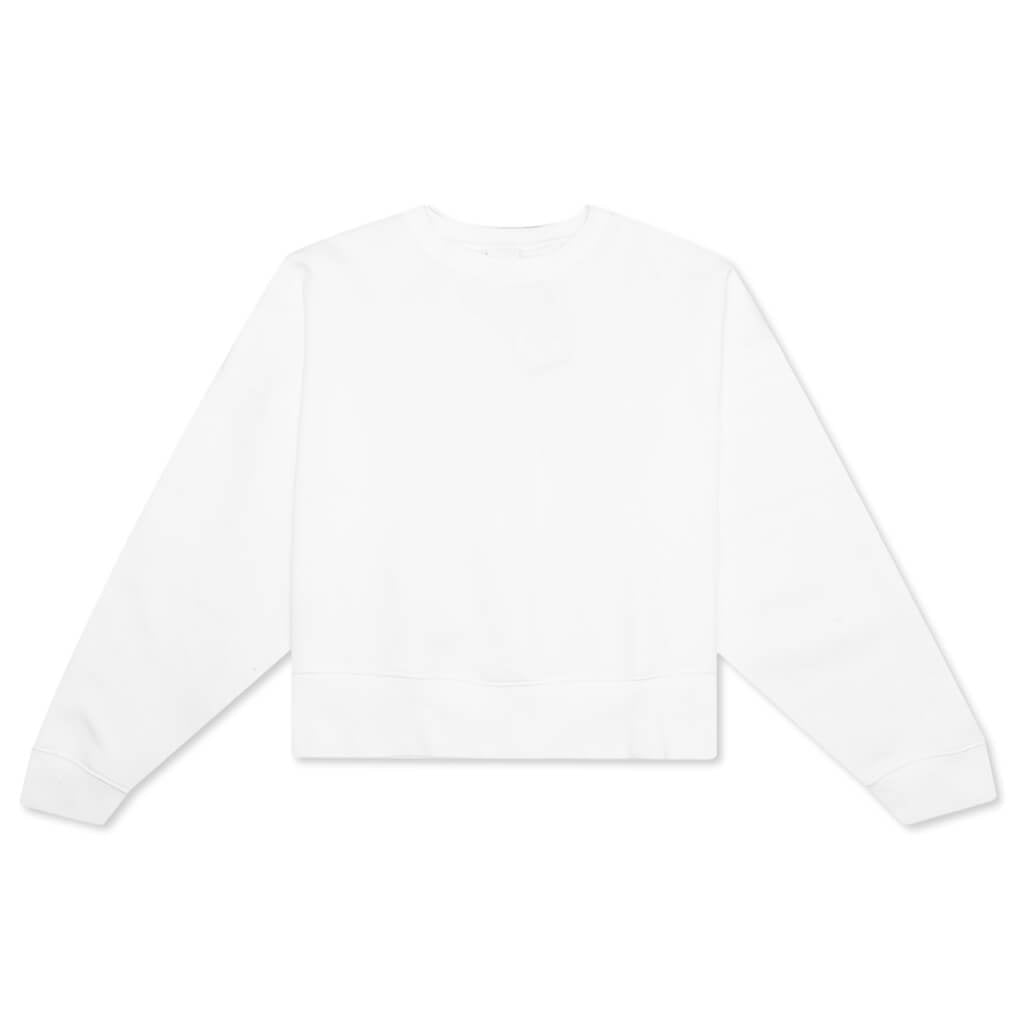 Sportswear Collection Essentials Women's Oversized Fleece Crew Sweatshirt - White/Black