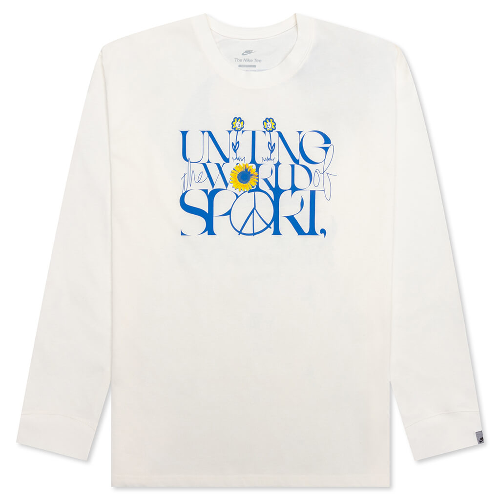 Sportswear Uniting The World L/S T-Shirt - Pure/Yellow Strike/Signal Blue