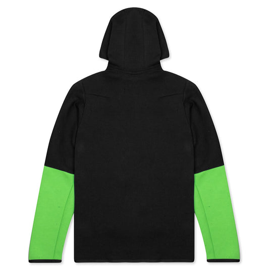 Sportswear Tech Fleece Full Zip Up Hoodie - Black/Mean Green
