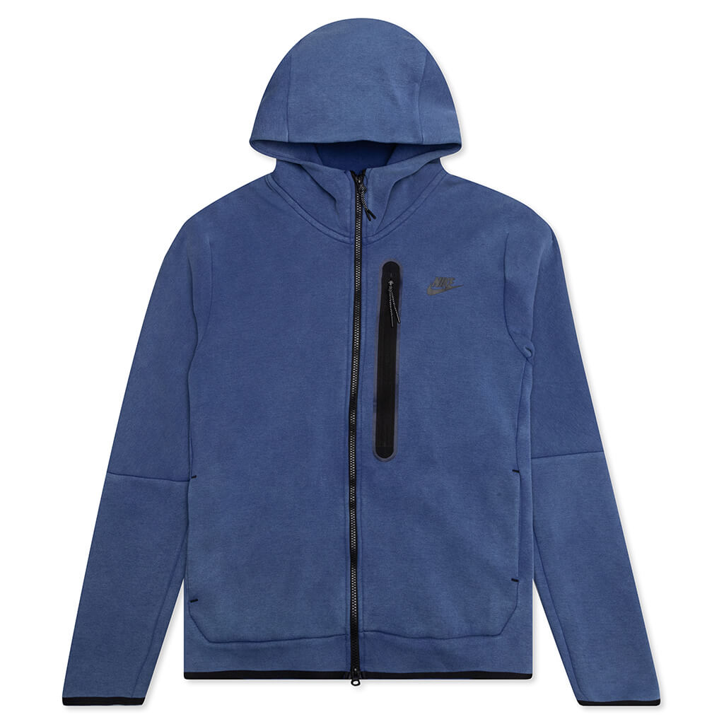 Sportswear Tech Fleece Washed Full-Zip Hoodie - Deep Royal Blue/Black