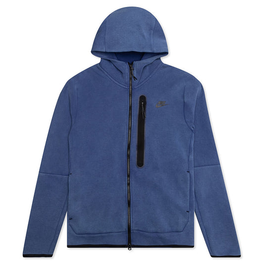 Sportswear Tech Fleece Washed Full-Zip Hoodie - Deep Royal Blue/Black