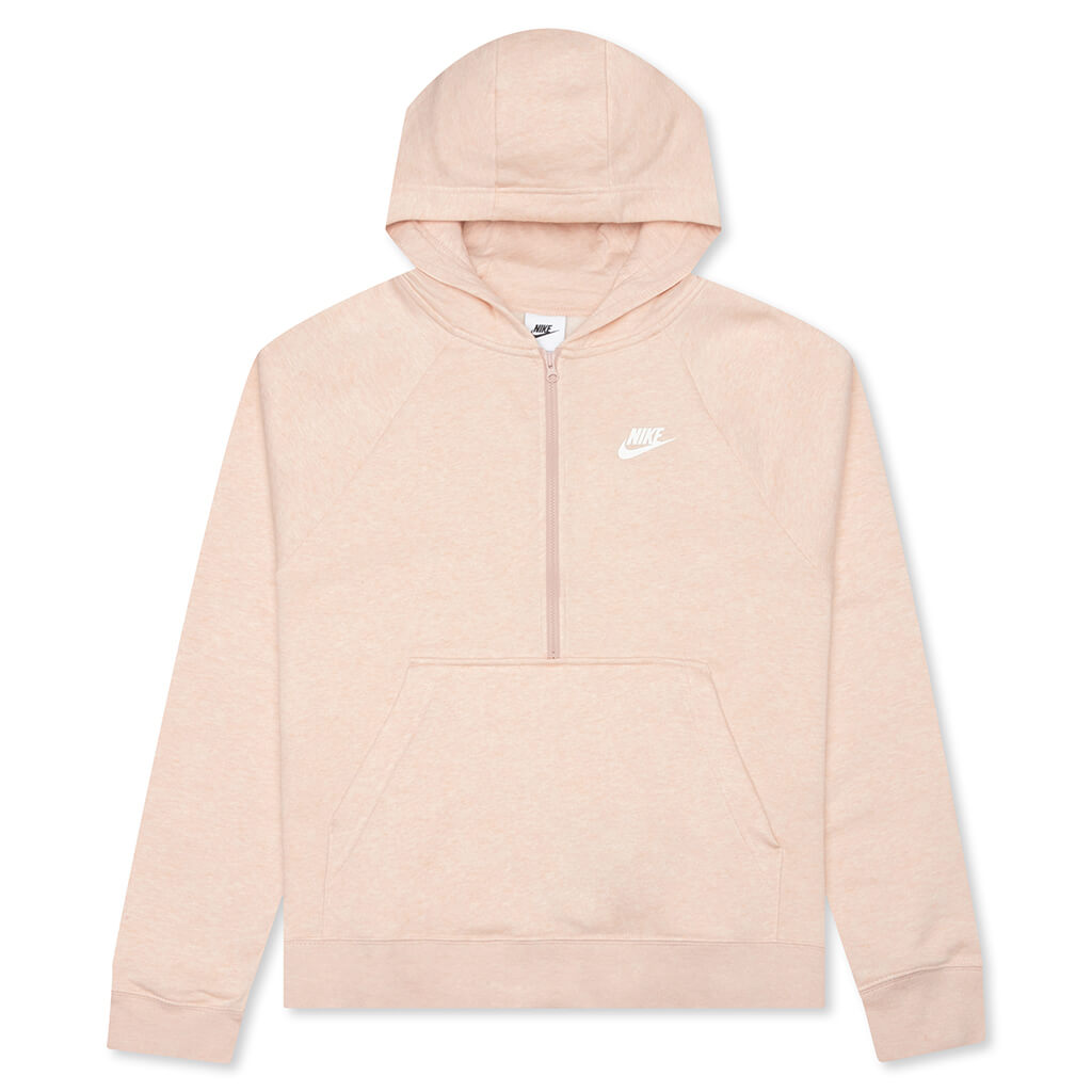 Sportswear Women's Club Essential 1/4 Zip Fleece Hoodie - Pink Oxford/Heather