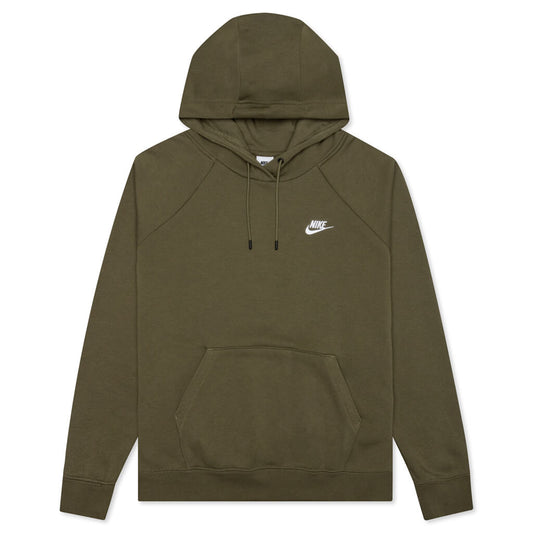 Sportswear Women’s Essential Fleece Pullover Hoodie - Medium Olive/White