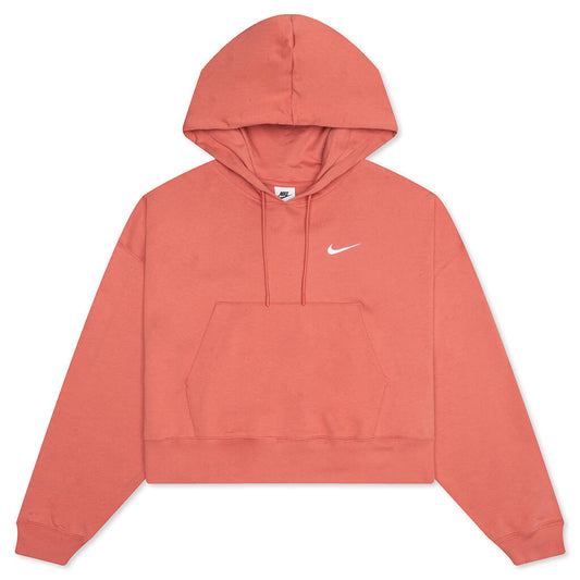 Sportswear Women's Oversized Pullover Hoodie - Madder Root/White