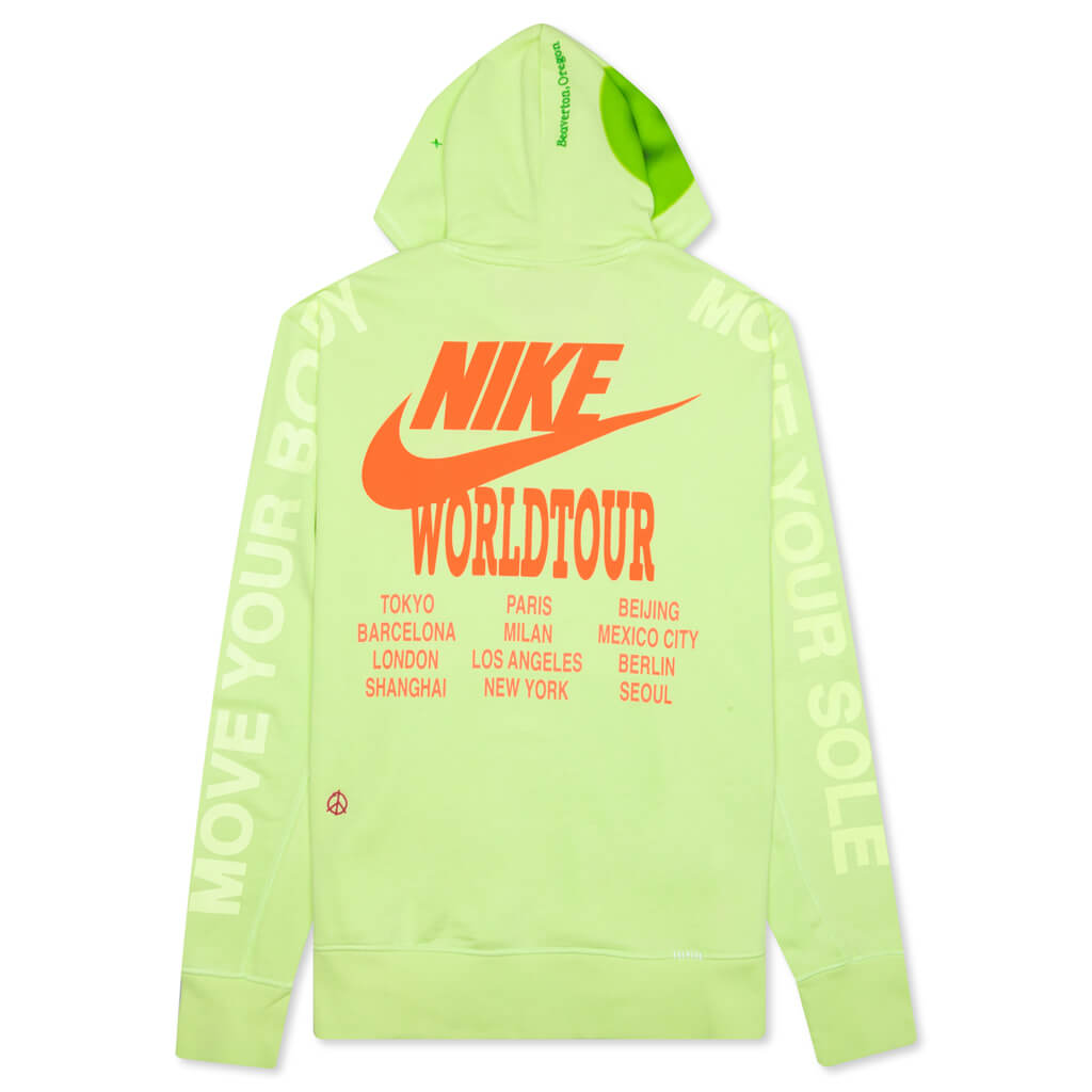 Sportswear World Tour Pullover French Terry Hoodie - Light Liquid Lime