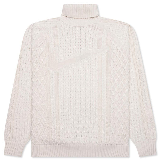 Nike Life Cable Knit Turtleneck Sweater - Light Bone