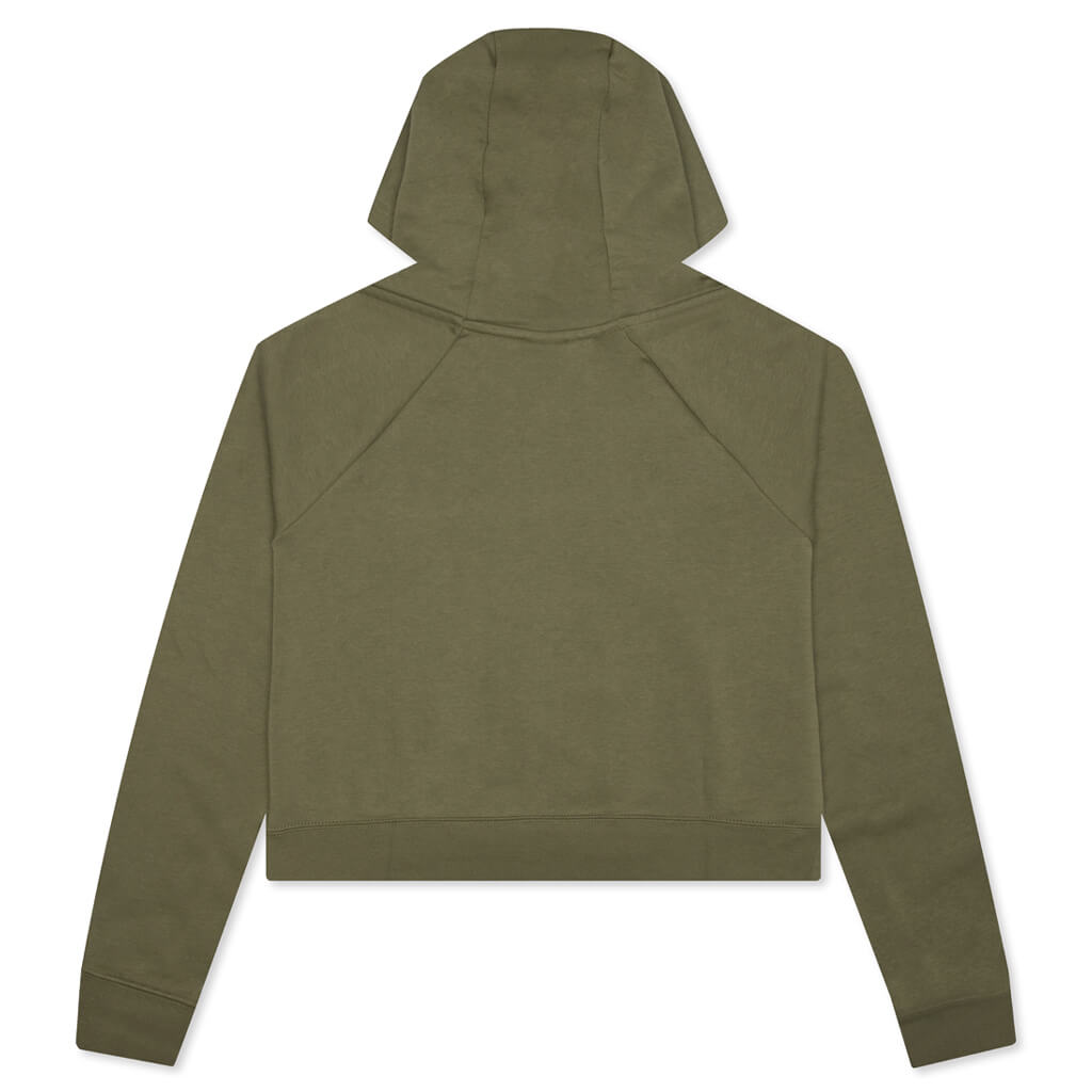 Sportswear Women's Essential Cropped Hoodie - Medium Olive/White