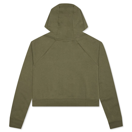 Sportswear Women's Essential Cropped Hoodie - Medium Olive/White