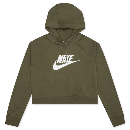 Sportswear Women's Essential Cropped Hoodie - Medium Olive/White