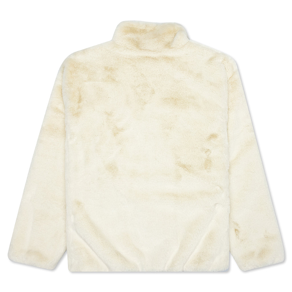 Women's Sportswear Faux Fur Jacket - Fossil/Black