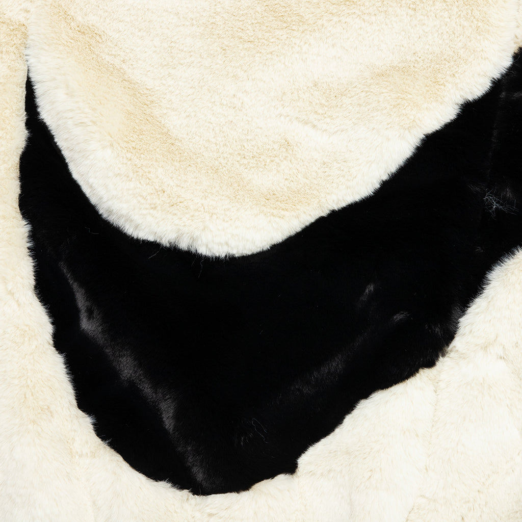 Women's Sportswear Faux Fur Jacket - Fossil/Black