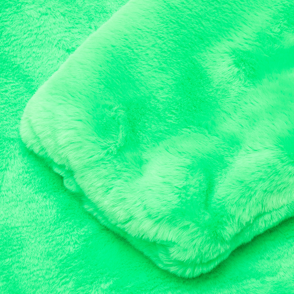 Women's Sportswear Faux Fur Jacket - Poison Green/Black