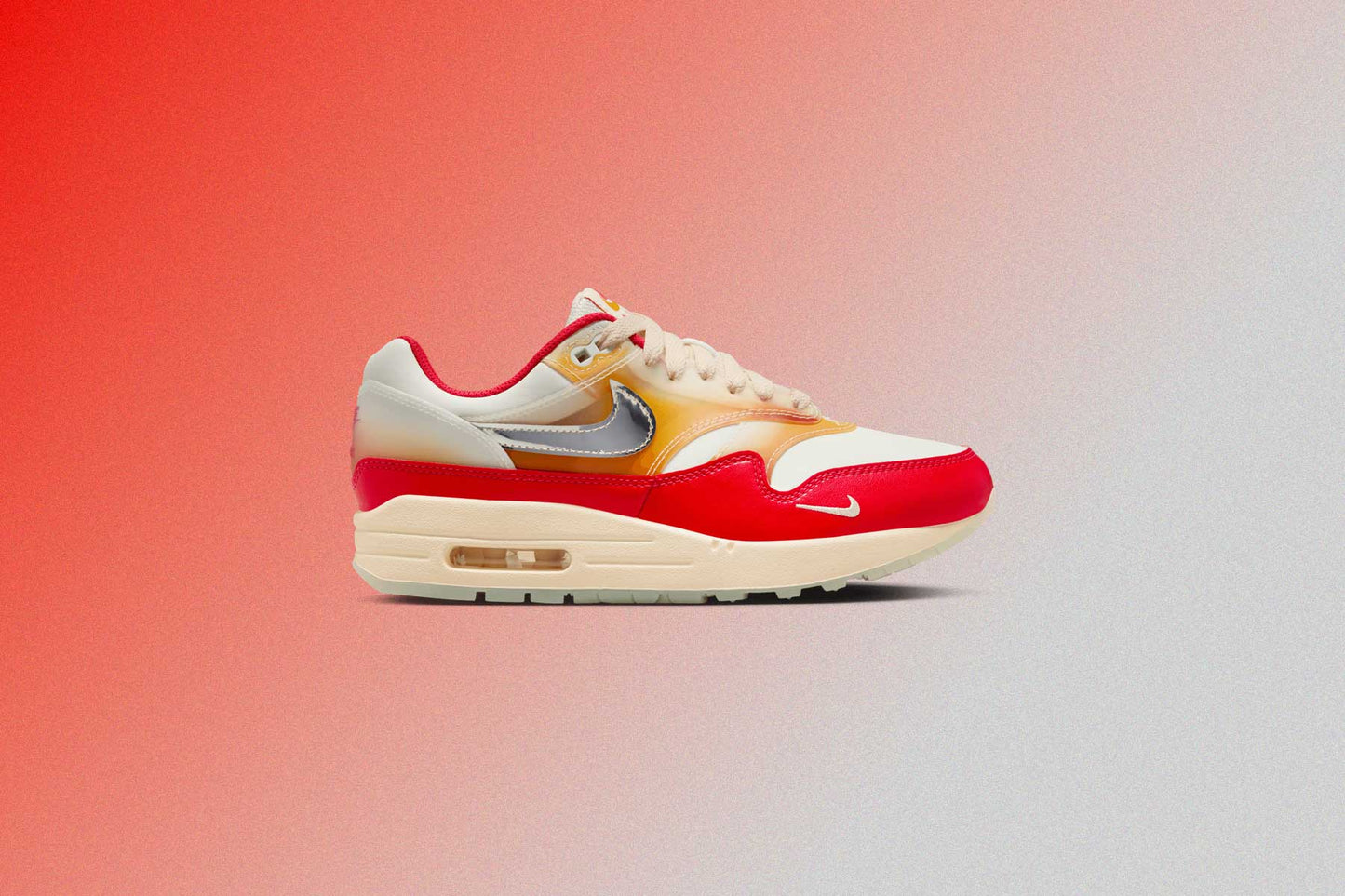 Women's Air Max 1 '87 PRM 'Soft Vinyl' - Sail/Metallic Silver/Siren Red