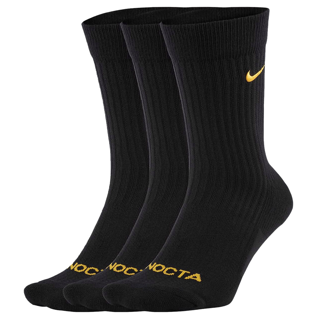 Nike x NOCTA NRG SNKR Sox Crew 3PR - Black/University Gold