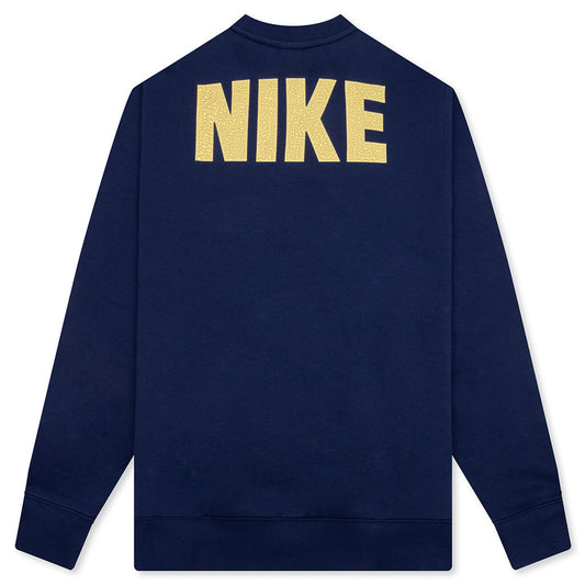 Nike x Stranger Things Fleece Crew - Midnight Navy/Soft Yellow
