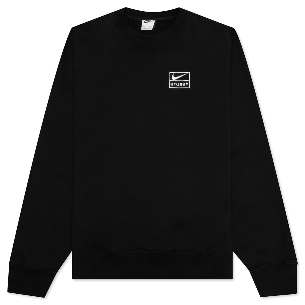 Nike x Stussy Washed Fleece Crew Neck - Black/Black/Sail