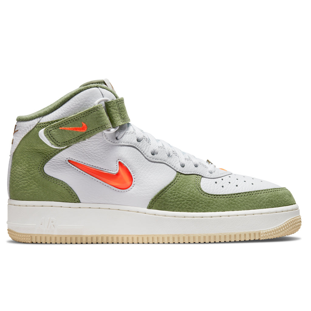 Air Force 1 Mid QS - White/Total Orange/Oil Green