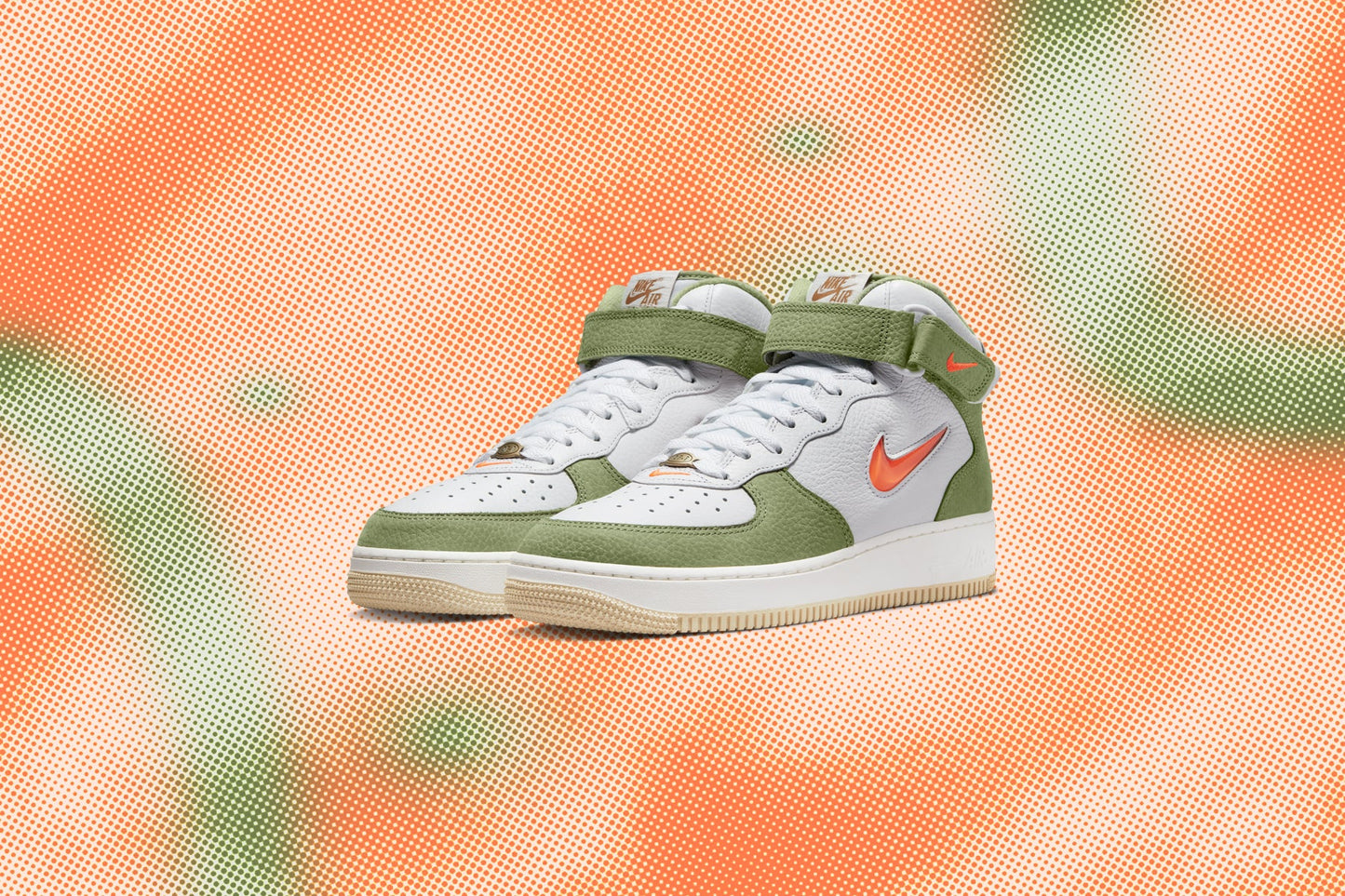 Air Force 1 Mid QS - White/Total Orange/Oil Green