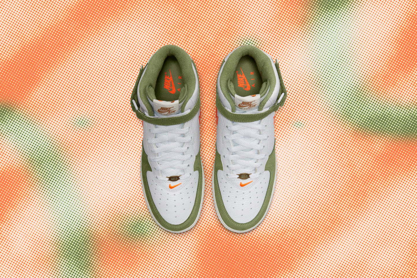 Air Force 1 Mid QS - White/Total Orange/Oil Green