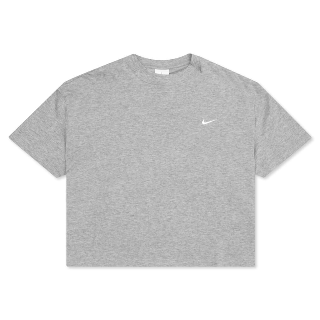 NikeLab Women's Fleece T-Shirt - Dark Grey Heather/White