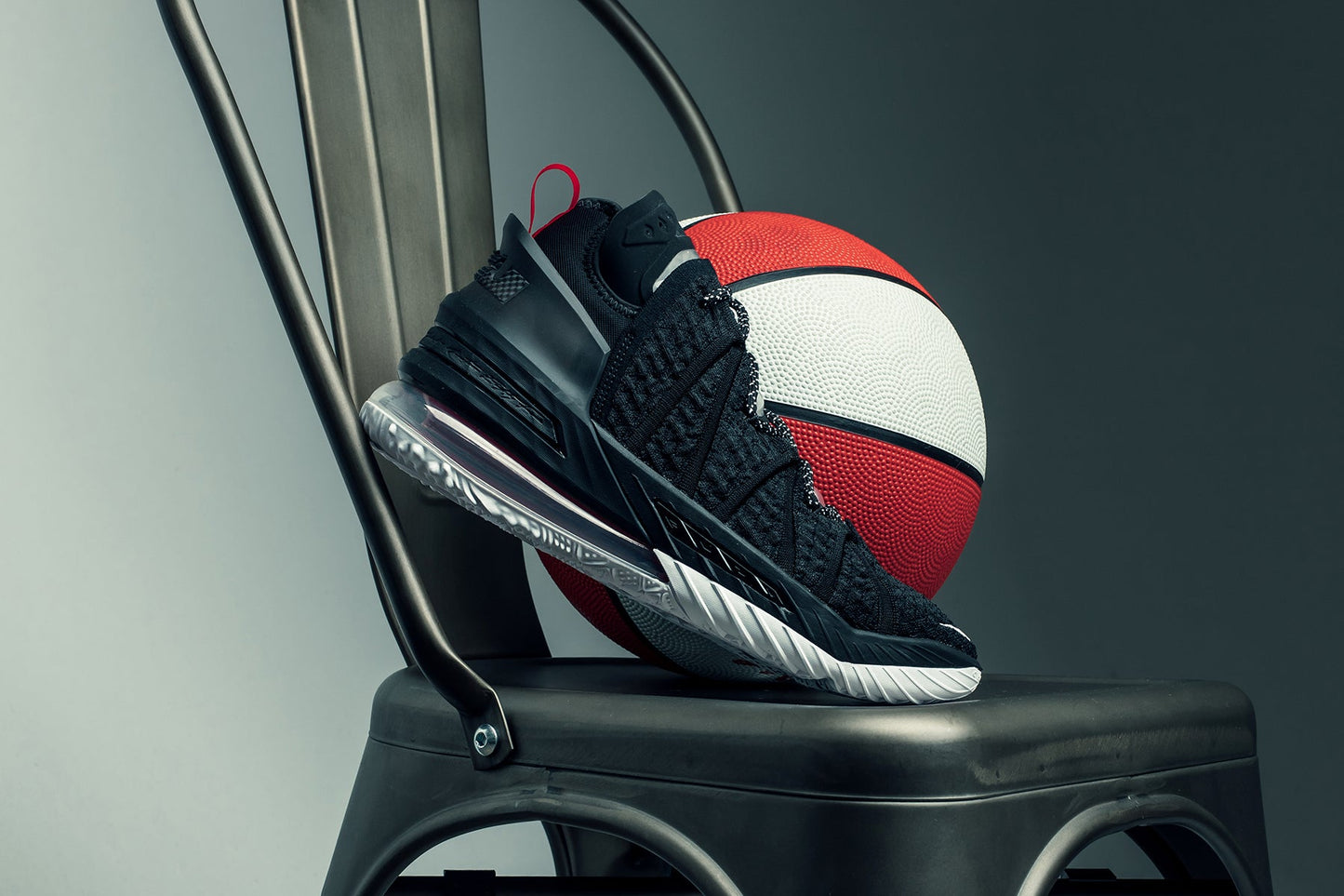 Lebron XVIII - Black/White/University Red
