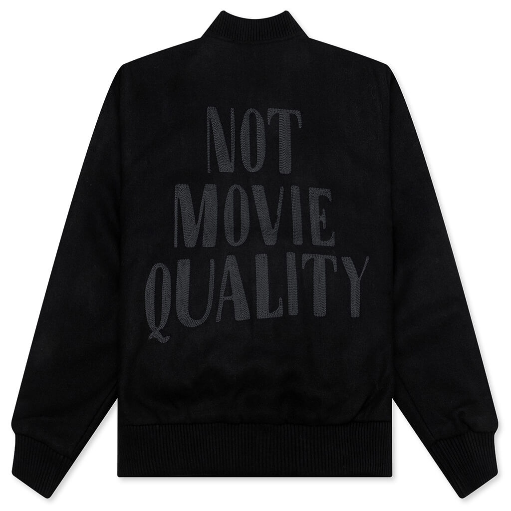 Not Movie Quality Varsity Jacket - Black