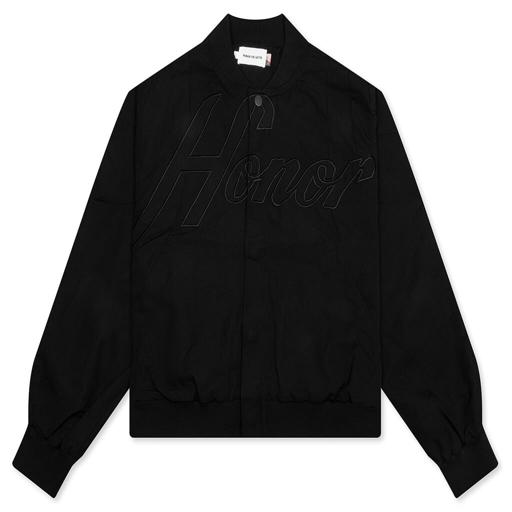 Nylon Bomber Jacket - Black