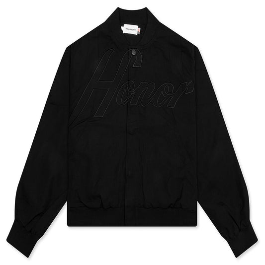 Nylon Bomber Jacket - Black