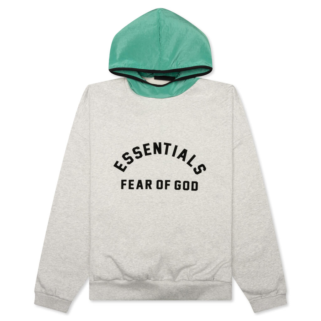 Nylon Fleece Hoodie - Light Heather Grey