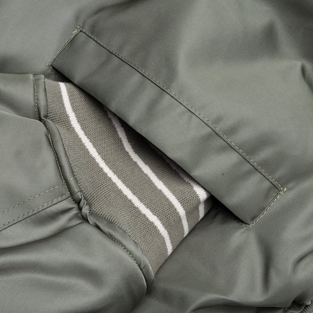 Nylon Hooded Bomber - Army Green