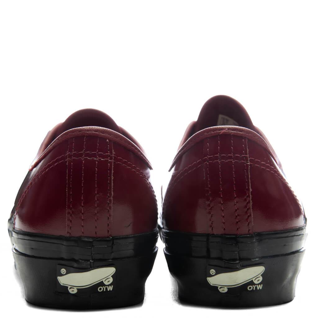 OTW Premium Authentic 44 Siped Vibram Gloss Leather - Burgundy Red/Black