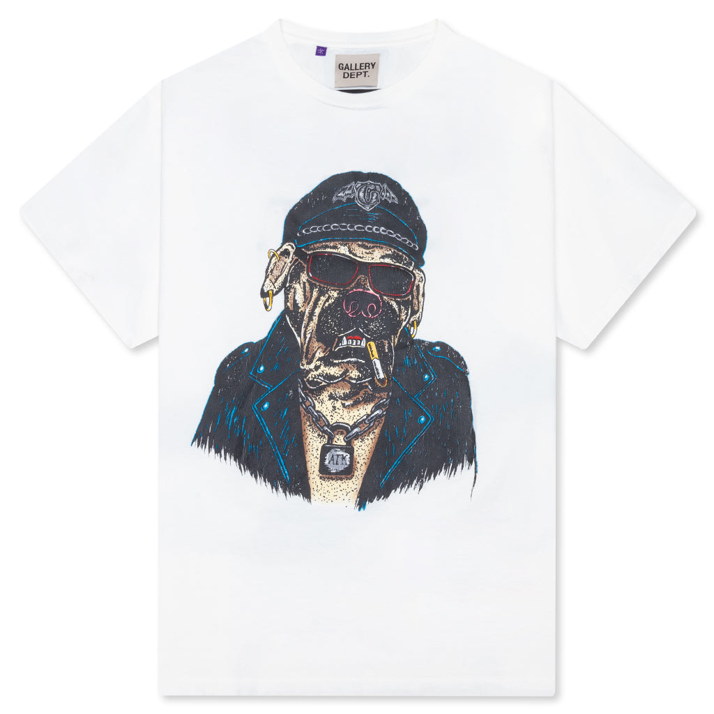 Oct Biker Dog Tee - Light Archival White