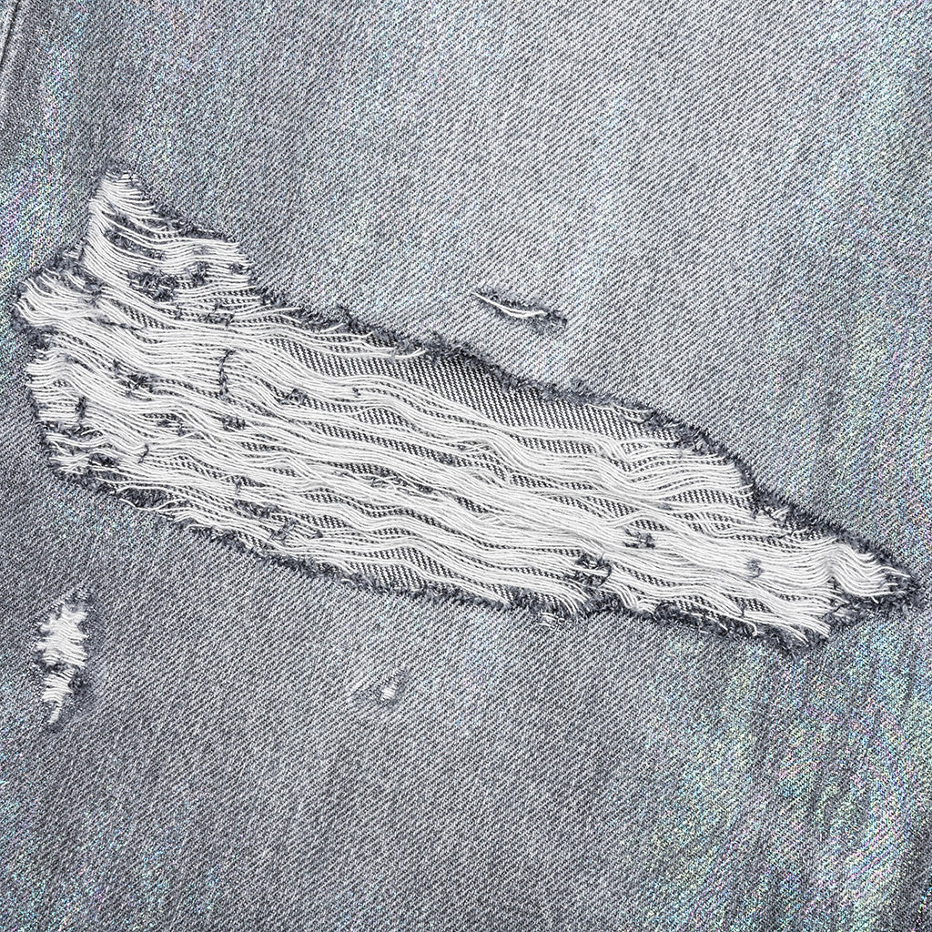 Oil Spill Baggy Jean - Charcoal Wash