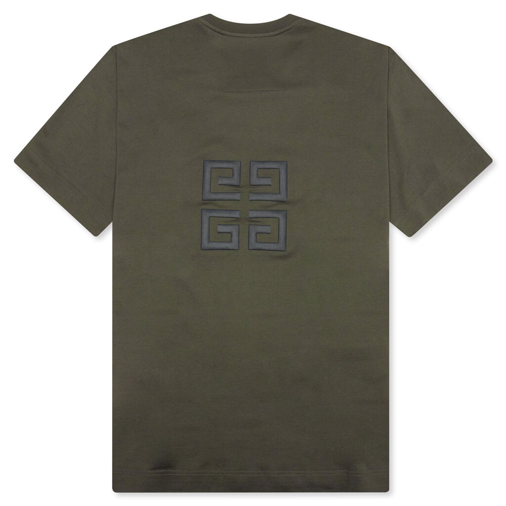 Oversized Fit Givenchy Embroidery T-Shirt - Greyish Green