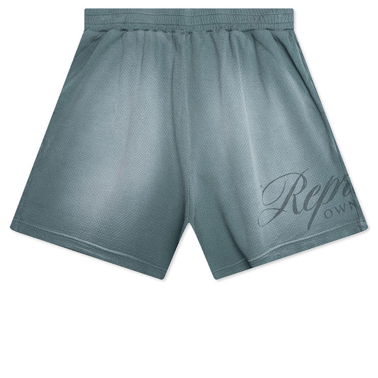 Owner Club Script Mesh Shorts - Vintage Green