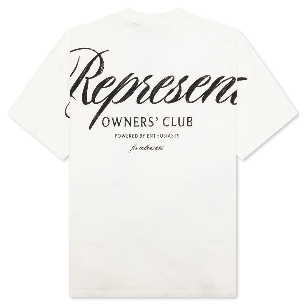 Owners Club Script T-Shirt - Flat White