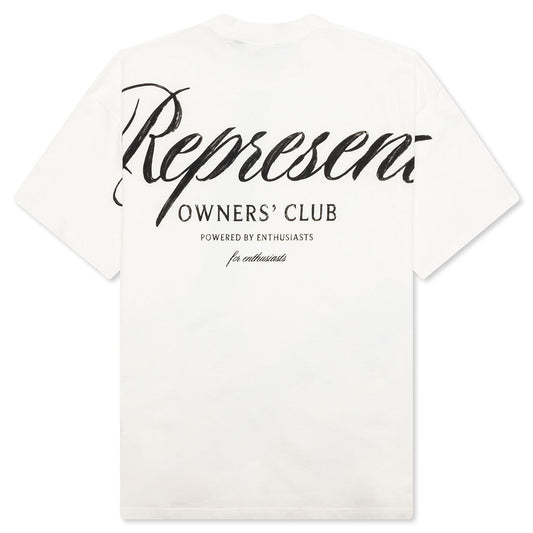 Owners Club Script T-Shirt - Flat White