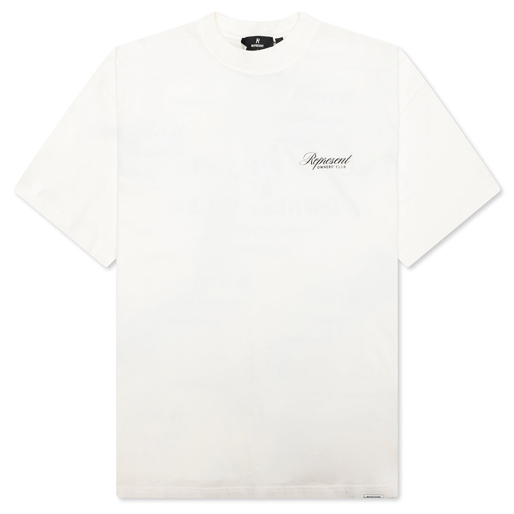 Owners Club Script T-Shirt - Flat White