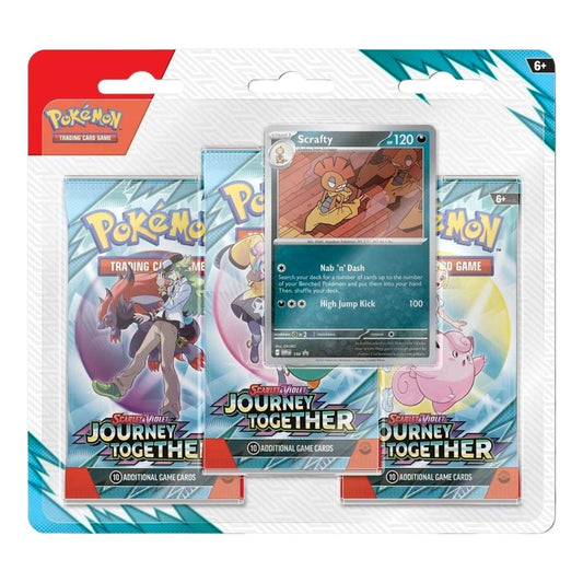 Pokemon Card Eng. 2025 Pokemon: Journey Together 3 Packs Blister 'Scrafty' 100-10340